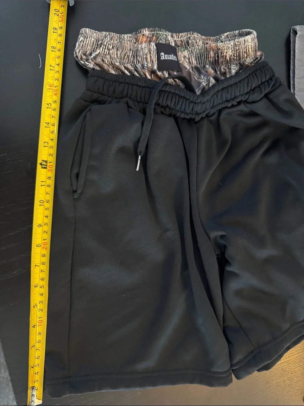 Auiaifed Men’s Drawstring Sag Shorts with Camo Waistband size With Extra Small